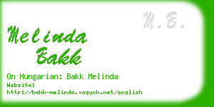 melinda bakk business card